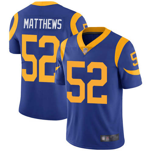 Los Angeles Rams Limited Royal Blue Men Clay Matthews Alternate Jersey NFL Football 52 Vapor Untouchable